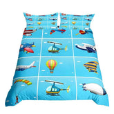 ✈️ Soaring into Sweet Dreams – Cartoon Airplane Bedding Set for Boys - ThiGui